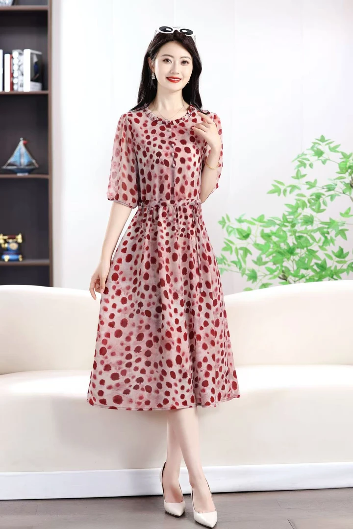 绯波A84562碎花气质时尚夏季洋气定制连衣裙