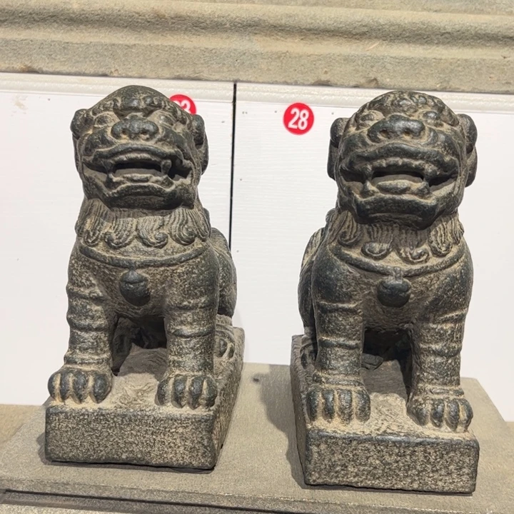 用***6石材一对狮子青石