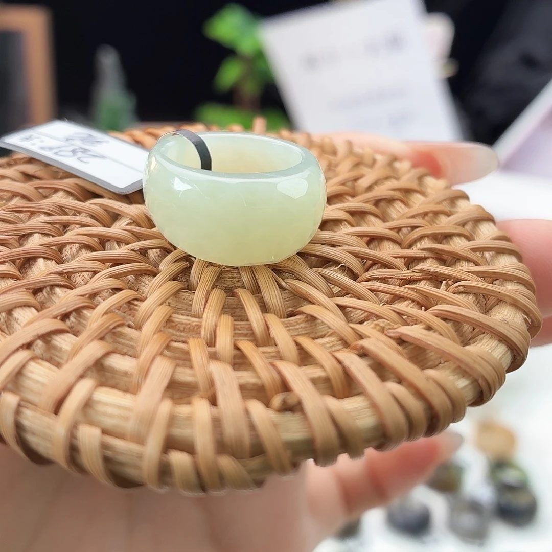 和田玉未镶嵌戒指L18晴水砖面馒头直径16.5不退换