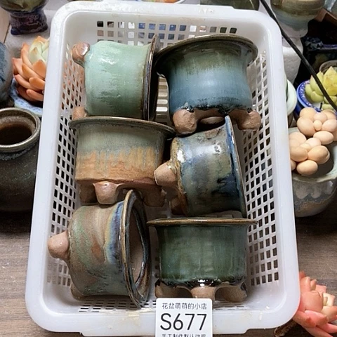 紫砂花盆677微瑕品口径7到8左右