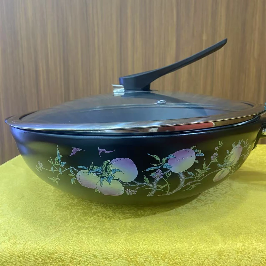 KMJ-33厘米炒锅春桃送锅铲