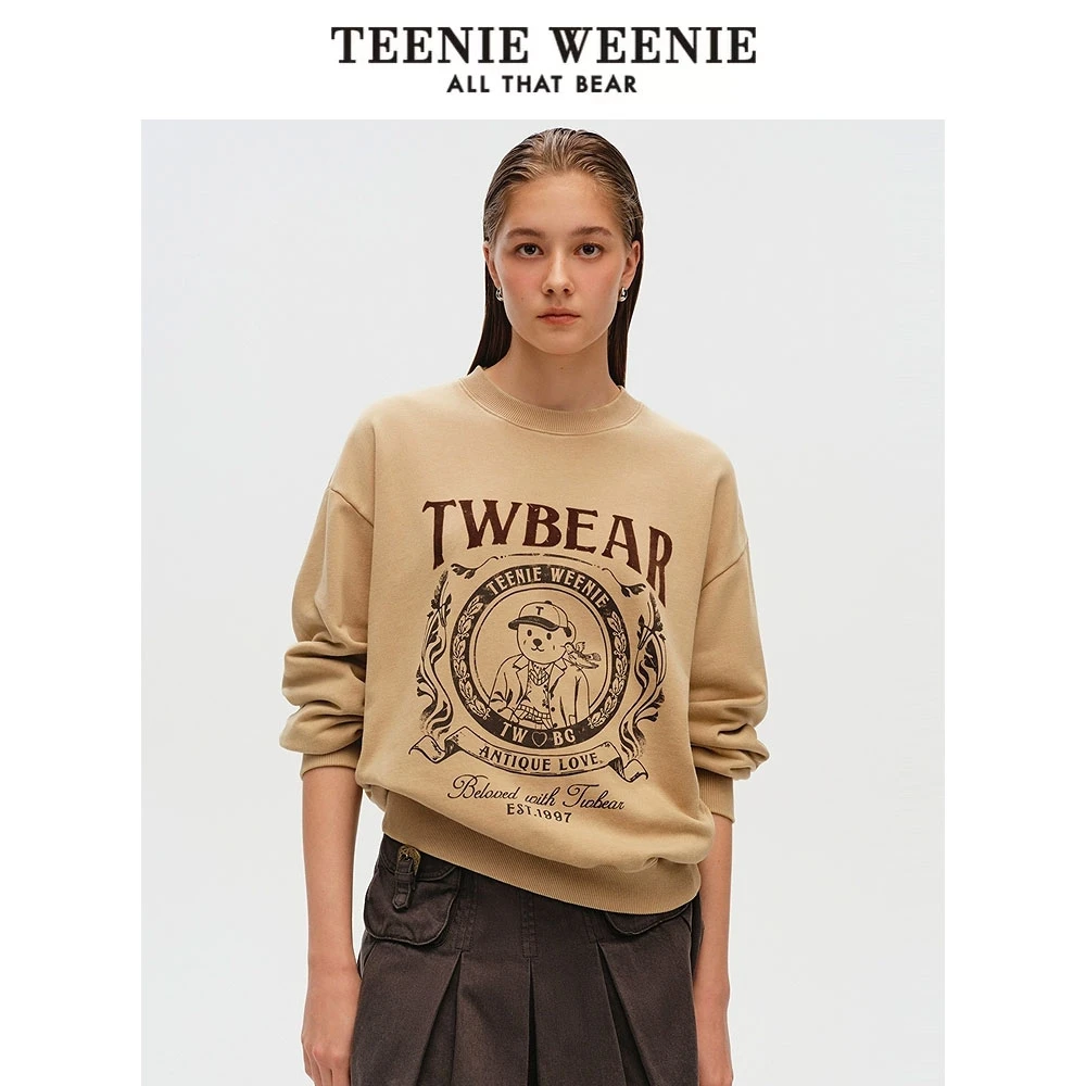 *TeenieWeenie小熊女装百搭字母卫衣2025春季新款上衣TTMA255204I