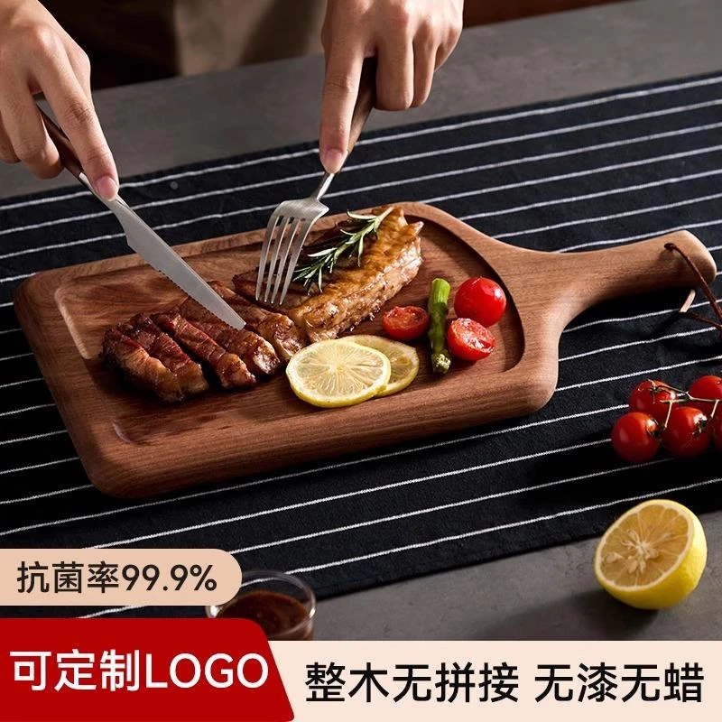 德国JG乌檀木牛排盘长方形西餐盘披萨板木制餐盘牛扒木盘面包托盘