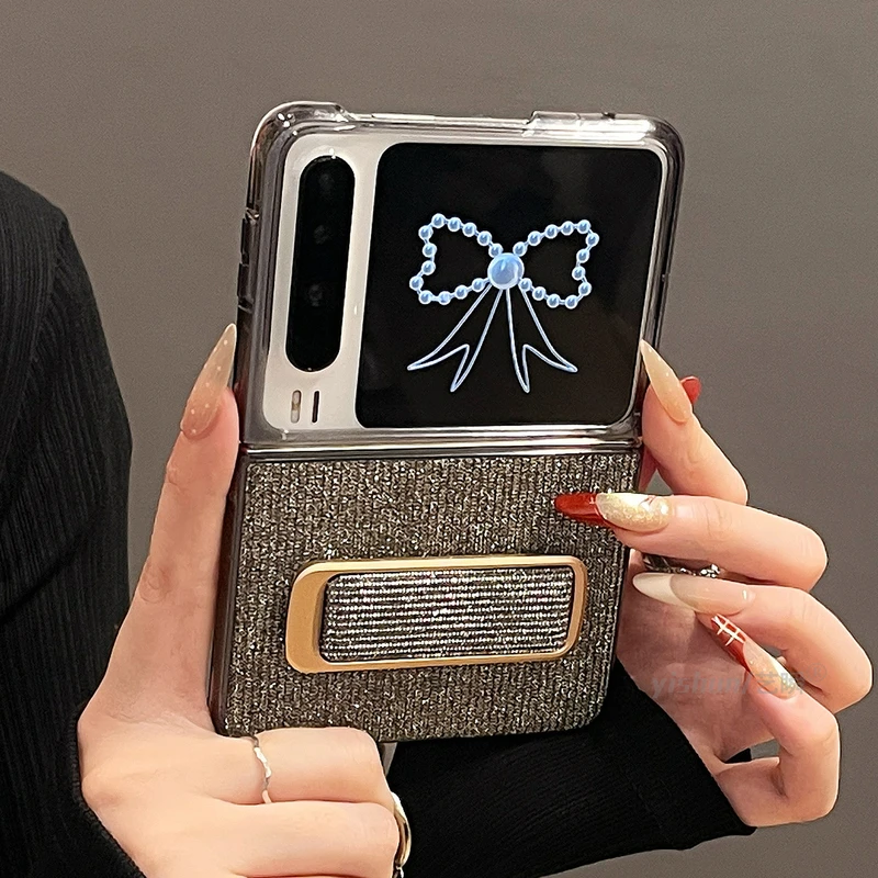 高级感轻奢闪粉满天星适用华为PuraX折叠屏手机壳p50pocket2网红