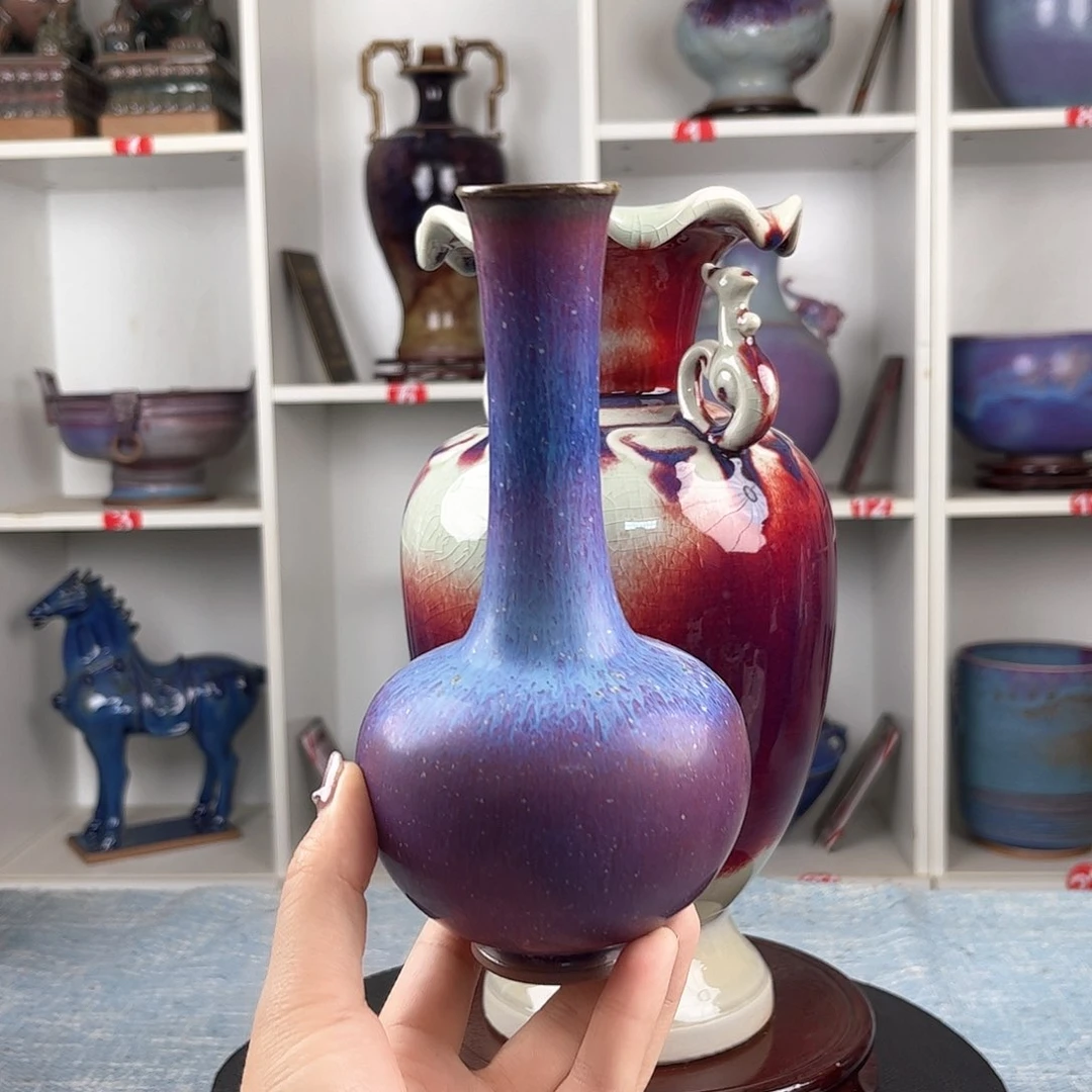 瓷片手拉坯炭烧丹瓶