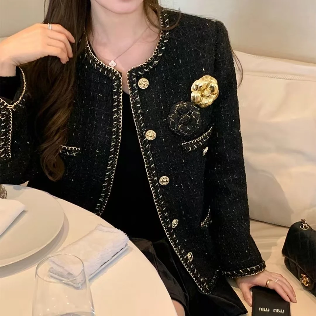 非金属皮质胸针 高端小香风山茶花胸花胸针发夹款可多种佩戴方式