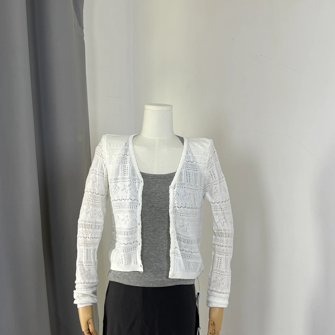 【403 ITNOL】 镂空时代  气质拼接镂空罩衫修身休闲时尚毛针织衫