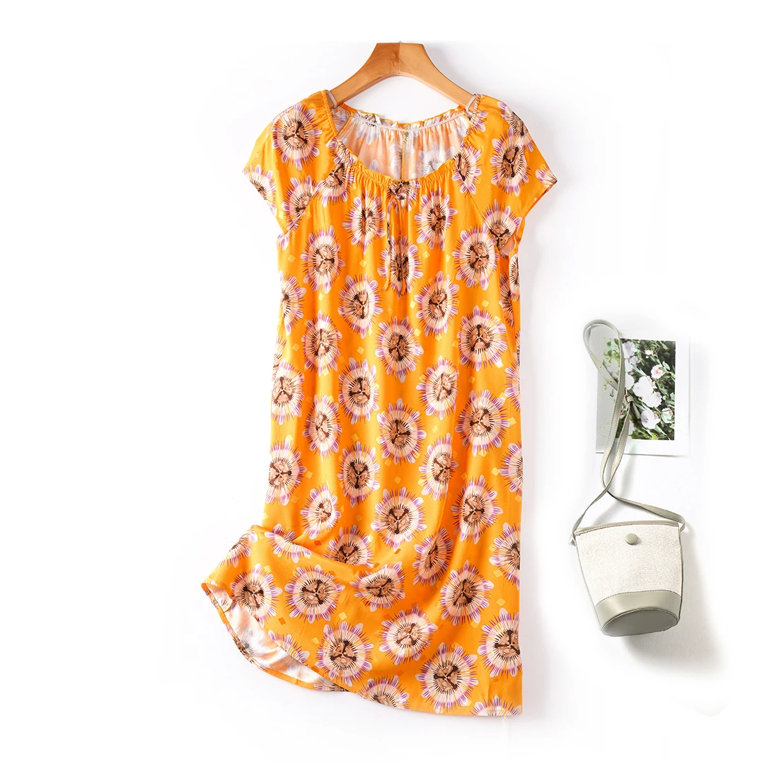 琸娅春夏92%桑蚕丝睡裙大码气质女士夏季薄款真丝宽松连衣裙