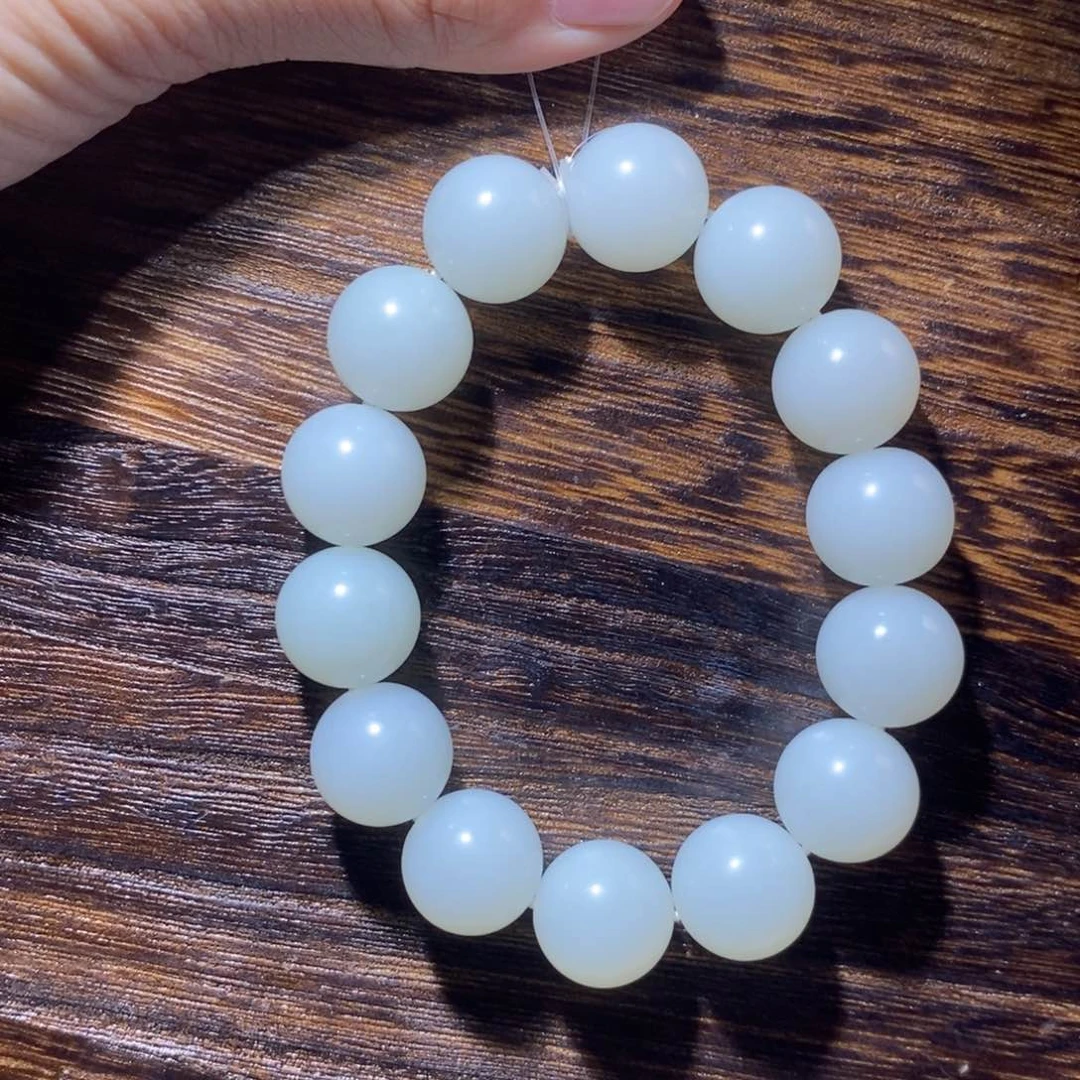 和田玉手串未镶嵌15m圆珠