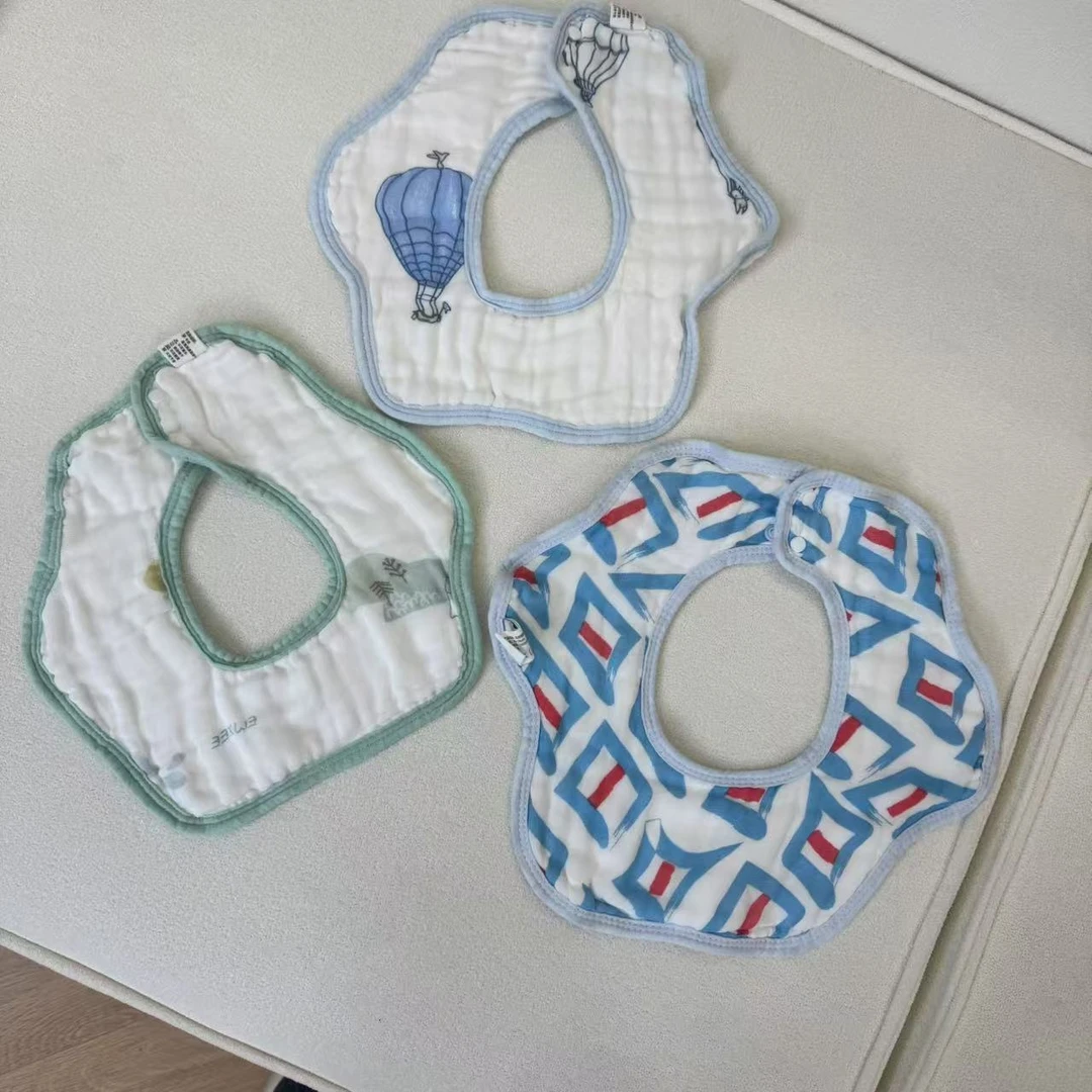 新生儿透气舒适柔软围兜擦嘴巾宝宝口水巾h3524