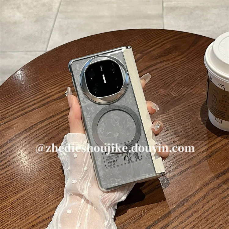 适用华为matex6手机壳x5折叠屏透明磁吸全包中轴铰链皮防摔保护壳