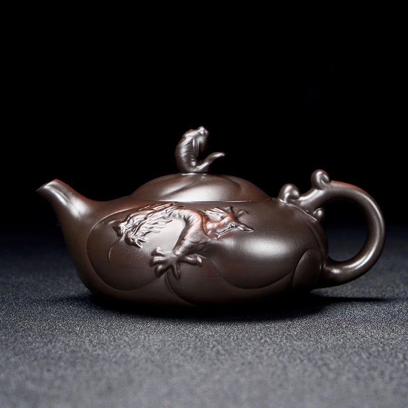 紫陶鱼化龙壶复古茶壶DY02