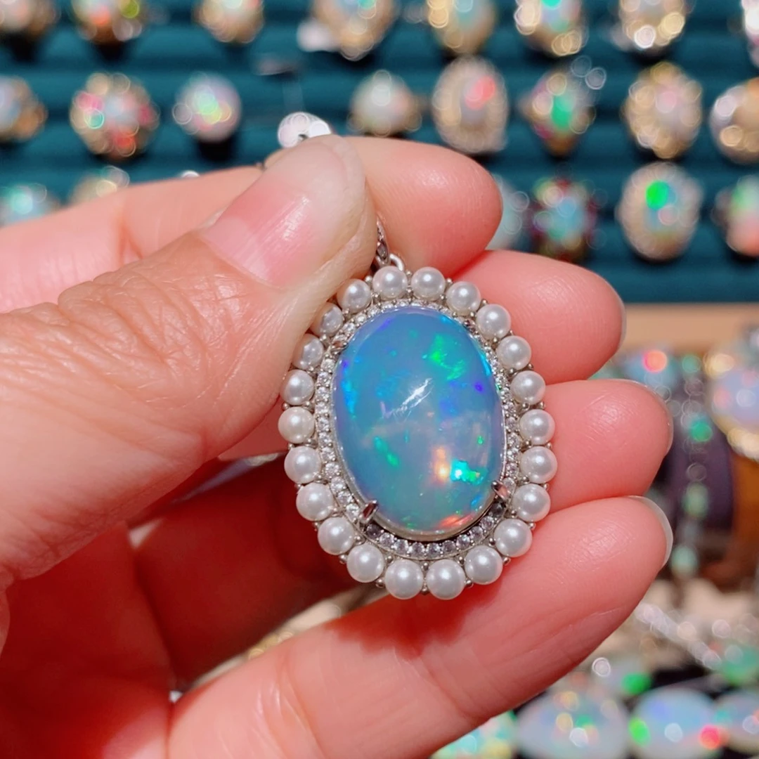 欧泊欧泊吊坠银S925镶嵌