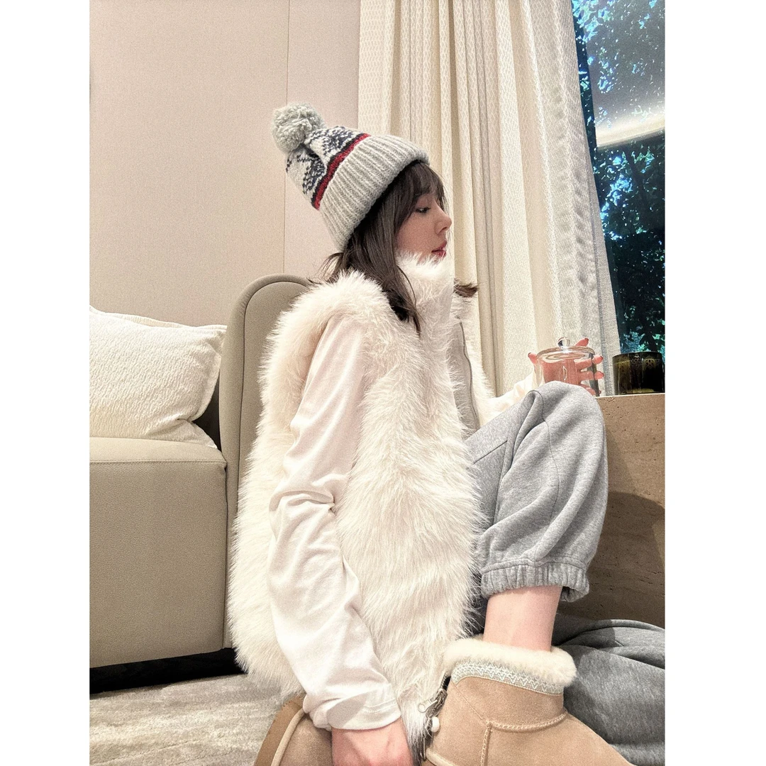 BETTER JOELAY-【毛绒饰边】时尚开衫马甲棉服百搭休闲通勤Z5328