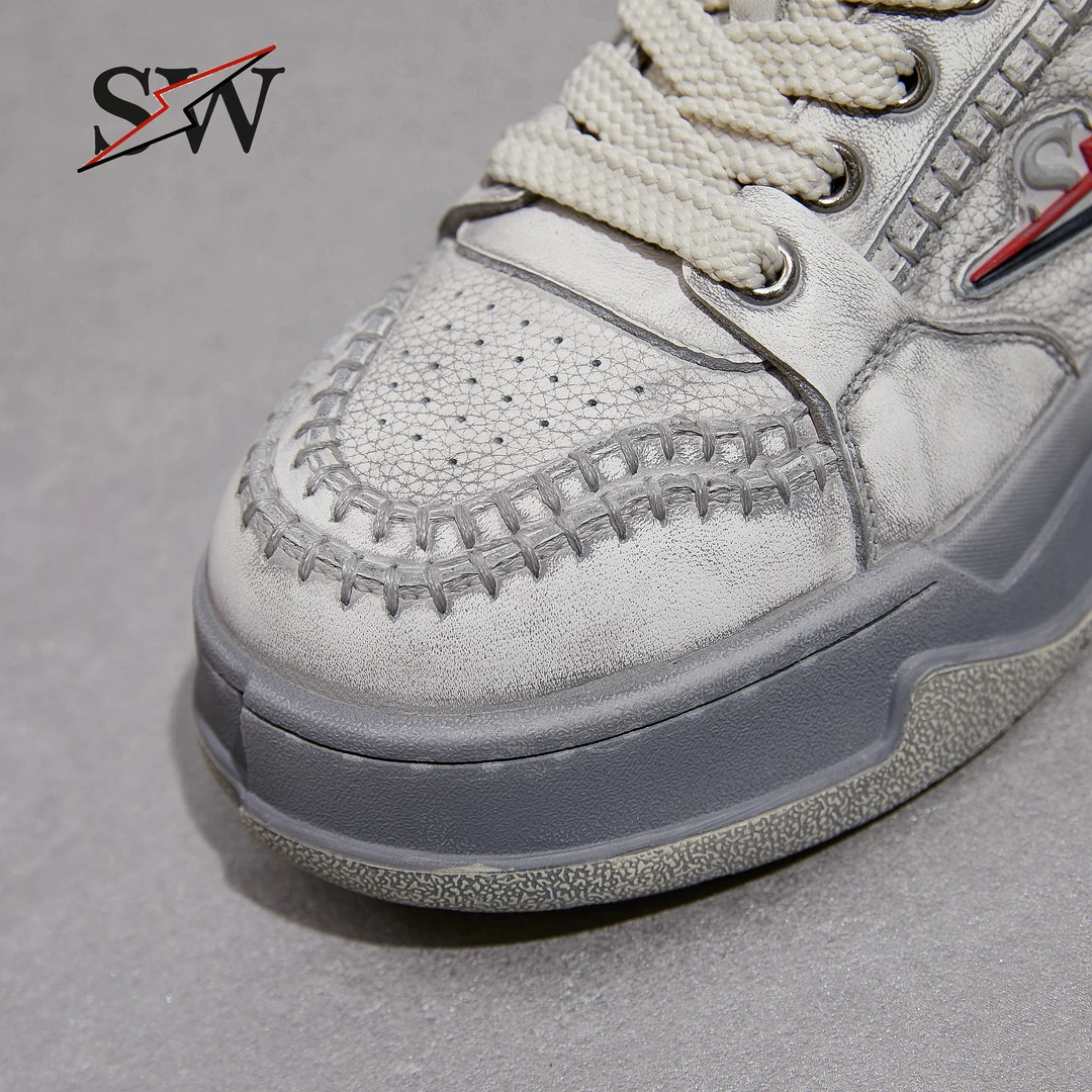 （情侣款）男女擦色真皮休闲板鞋复古时尚运动鞋秋季低帮百搭潮鞋