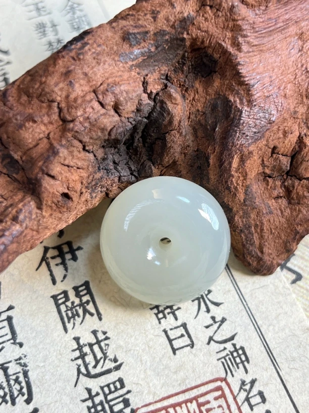 和田玉平安扣冰白晴吊坠赠绳气质百搭挂坠