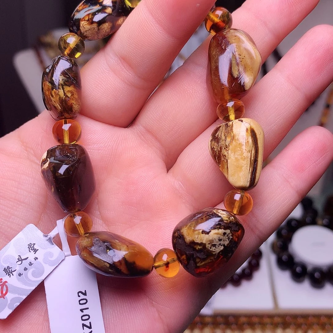 琥珀手链未镶嵌玉*琥珀