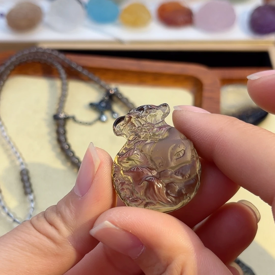 水晶颈饰银S925镶嵌南*茶水钱袋65