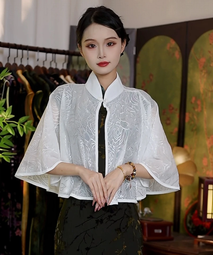 夏季蕾丝外搭斗篷薄款披肩