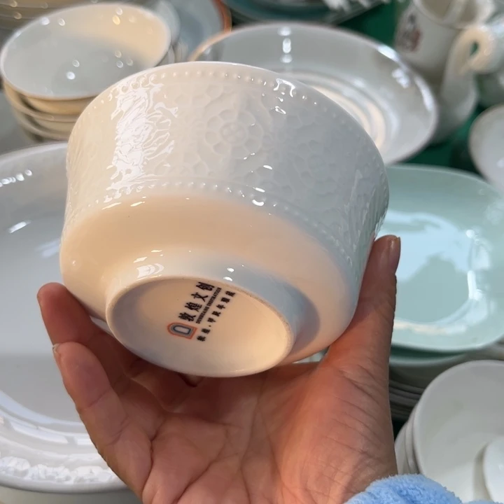 瓷片碗六个4.5寸敦煌微瑕