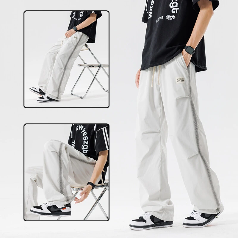 2025年夏季青少年冰感工装新款男百搭潮流薄款透气速干长裤男宽松