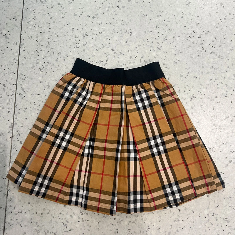 【今今清仓】1926卡其色格子裙子