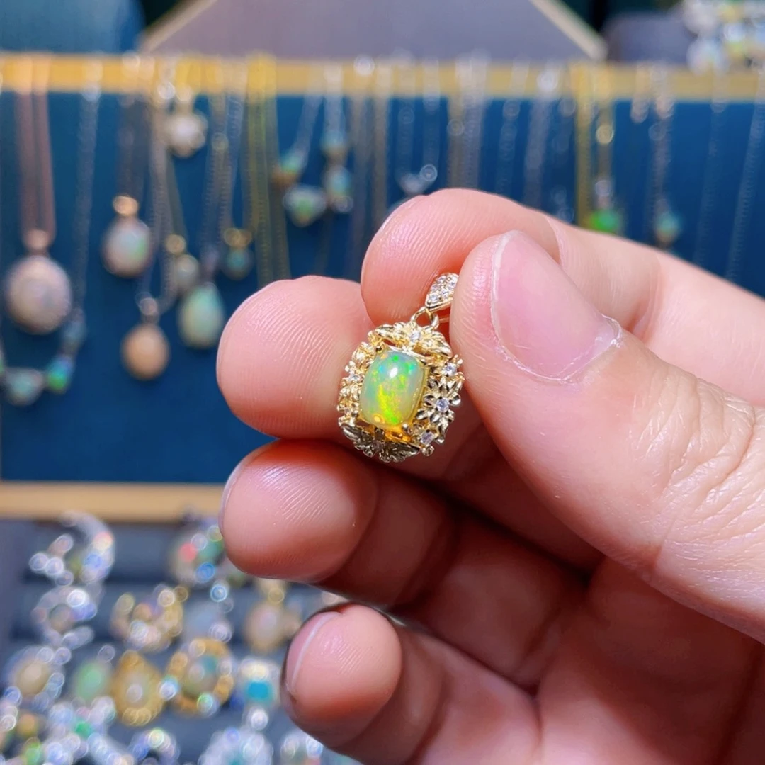 欧泊吊坠）银S925镶嵌