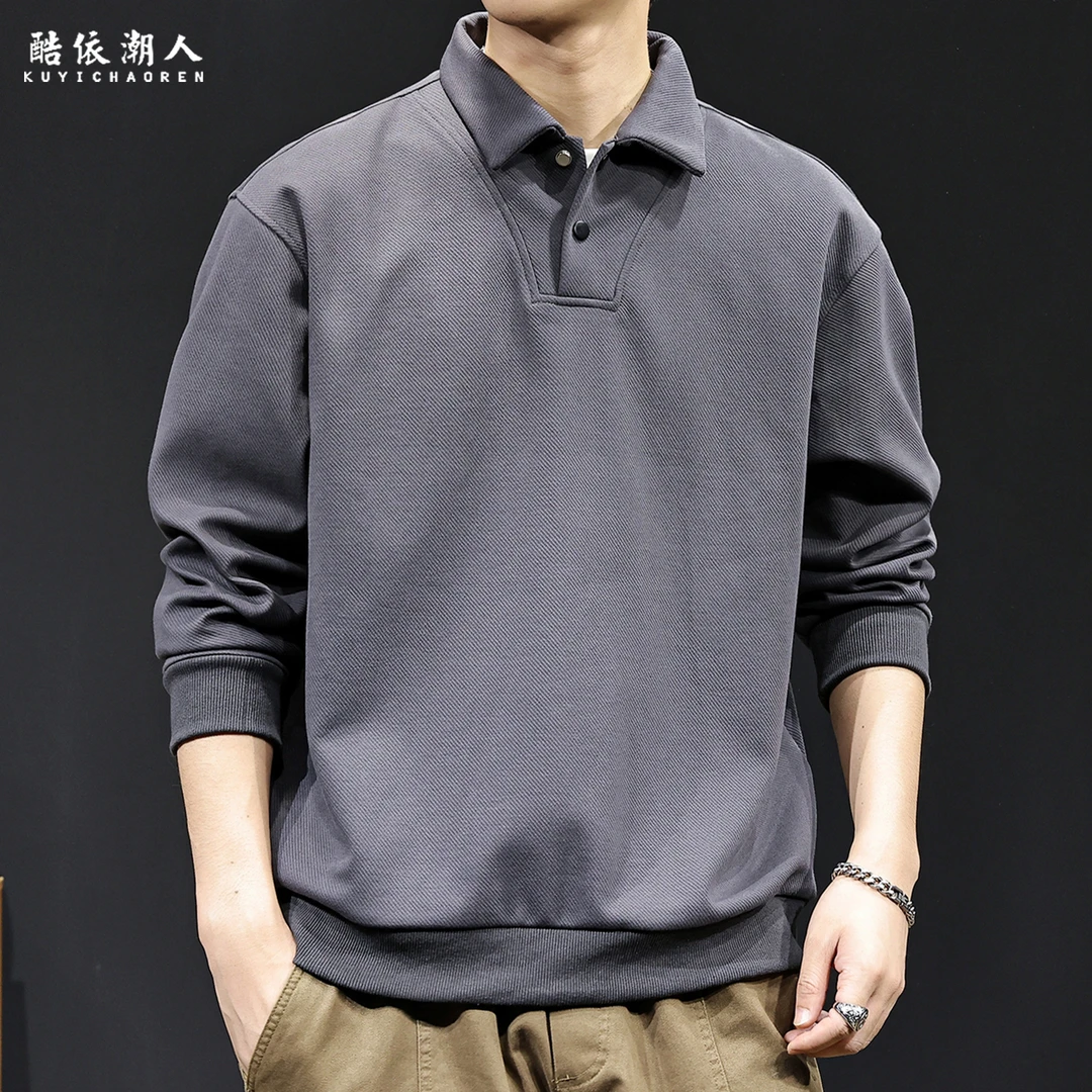 2025秋季新款POLO领卫衣男士春秋款潮牌宽松休闲长袖百搭高端衣服