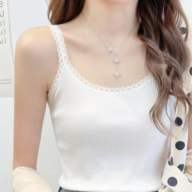 2026女夏季新款白色蕾丝花边吊带背心女内搭修身打底衫无袖女上衣