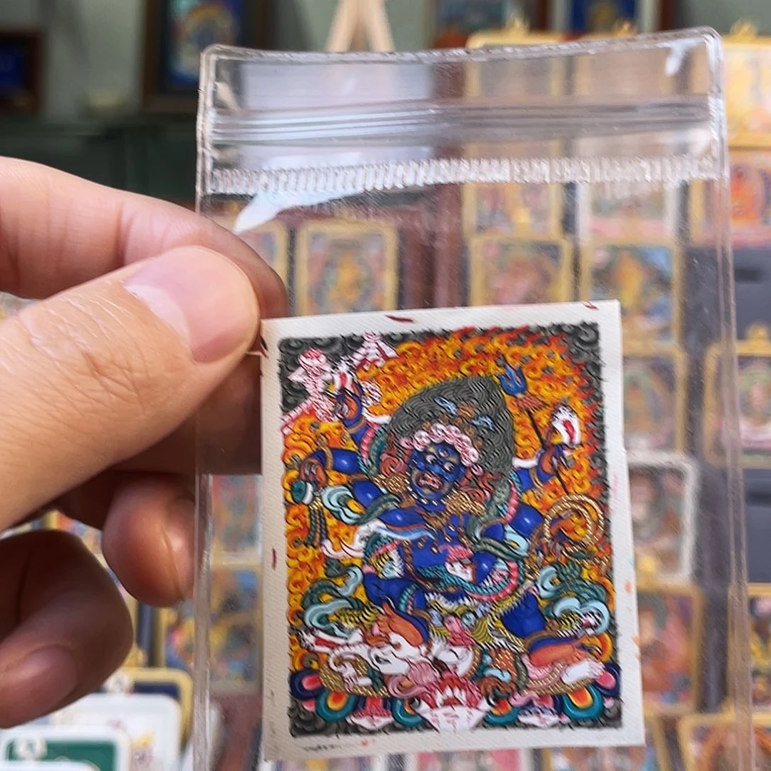 吊坠李**铎大黑天热贡纯手绘唐卡