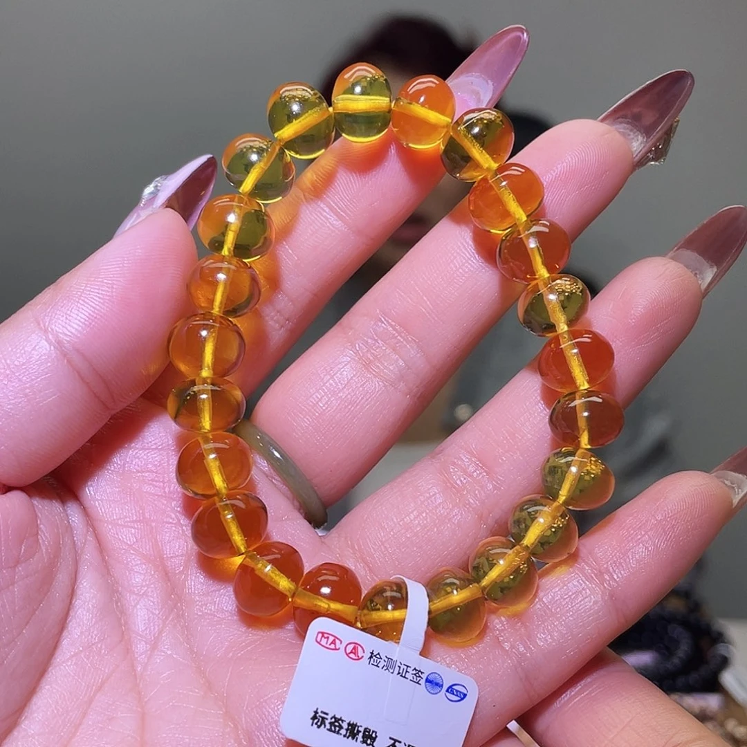 琥珀未镶嵌裸石抚顺琥珀10+金珀手串