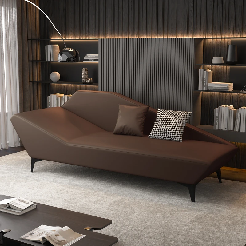 贵妃椅美人榻客厅现代简约轻奢贵妃公寓卡座贵妃位躺椅子皮艺沙发