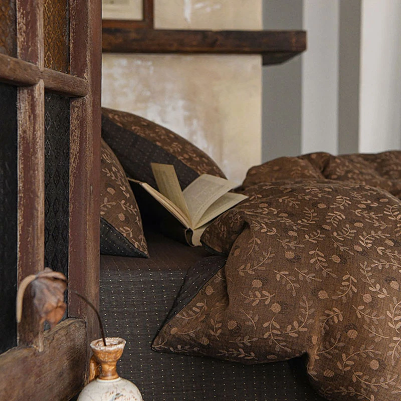 琳姐 岛国客定治愈风全棉纯棉双层纱四件套被套床单加厚保暖冬天