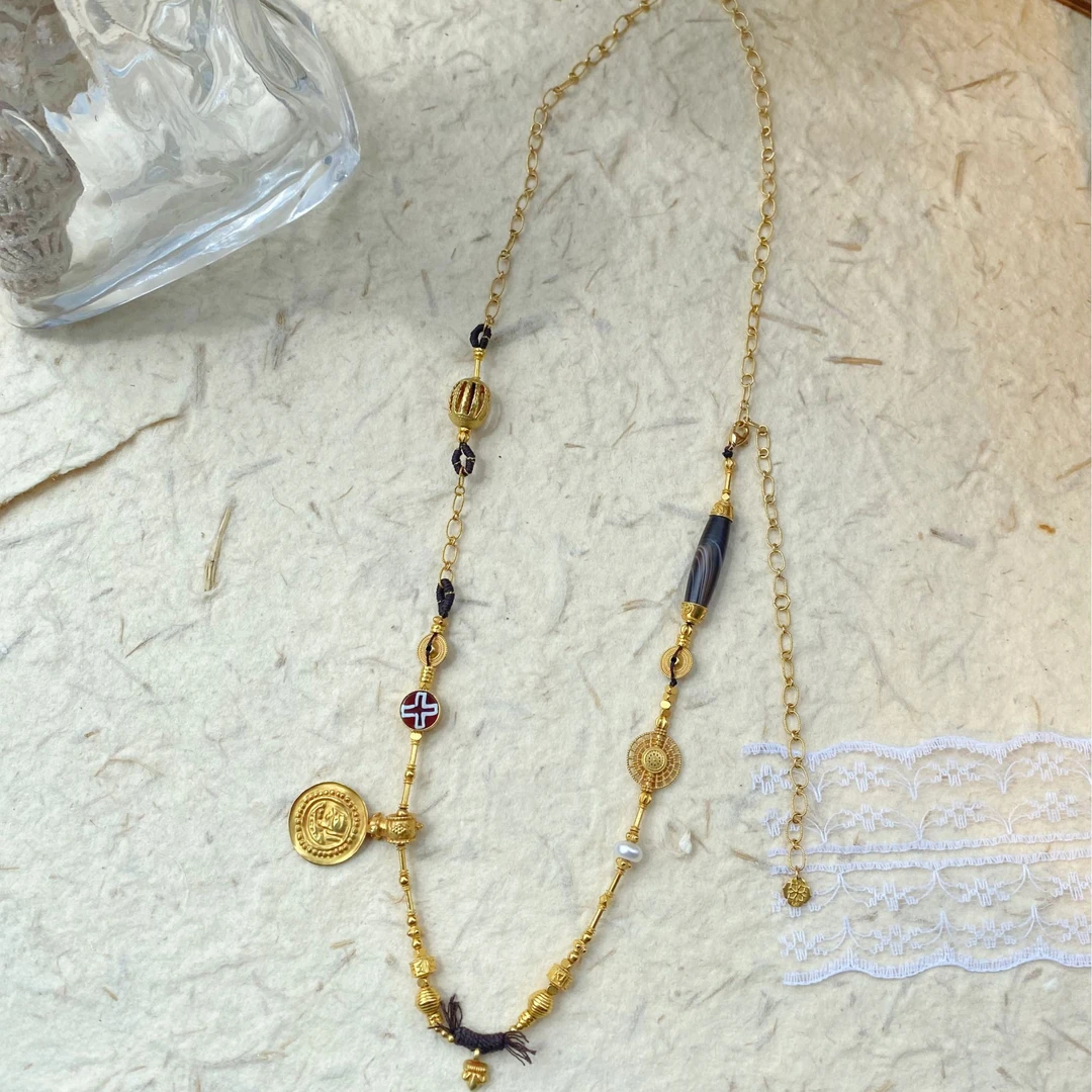 【熙么】梦星河 玛瑙 项链 18K金镶嵌 N02D-2580多样性发其一