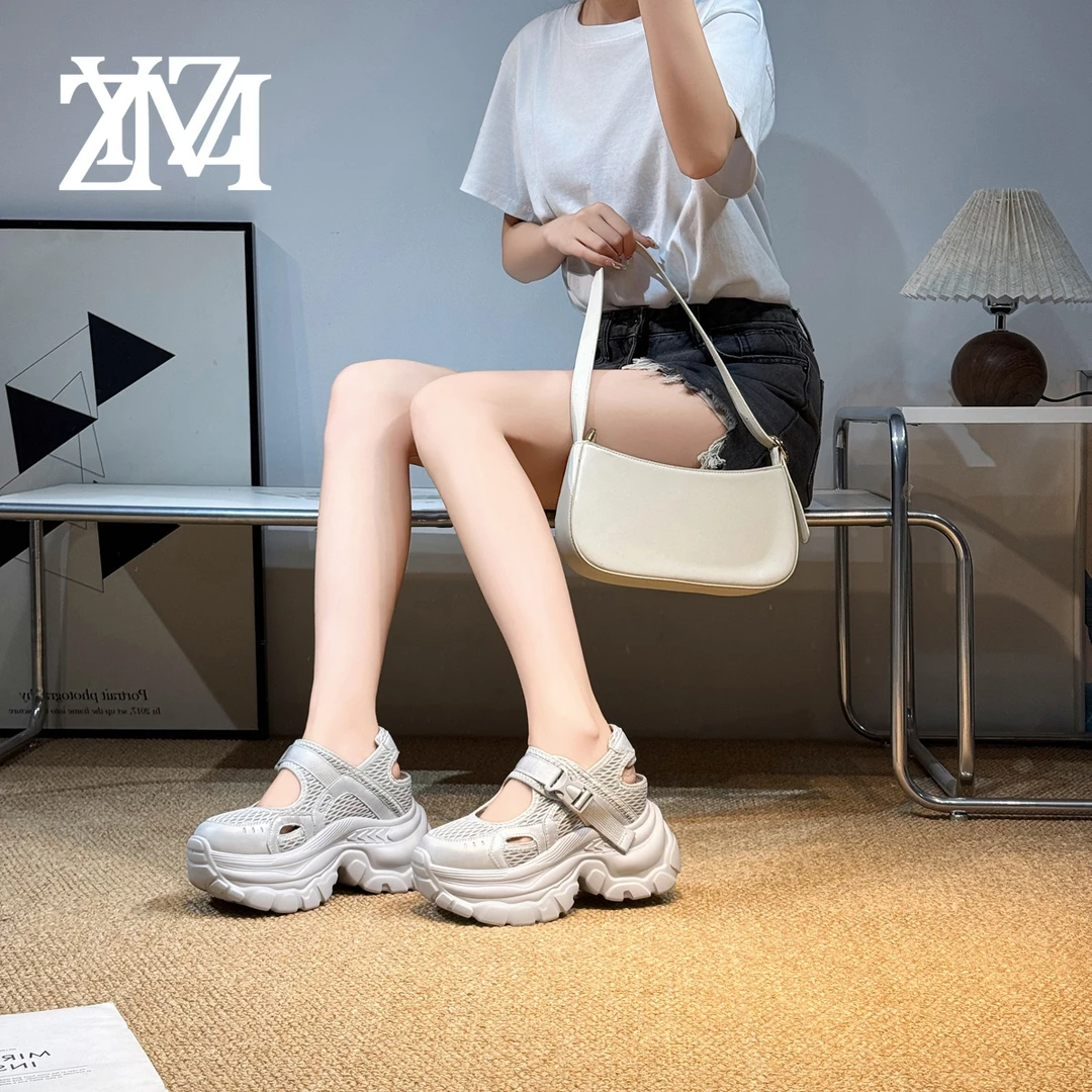 卓越名妆增高11CM2025时尚玛丽珍休闲厚底内增高小个子女鞋9372-2