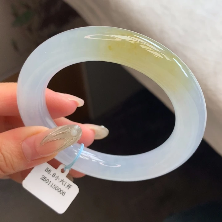 翡翠手镯未镶嵌56.8冰黄翡圆条（具体价格咨询客服）