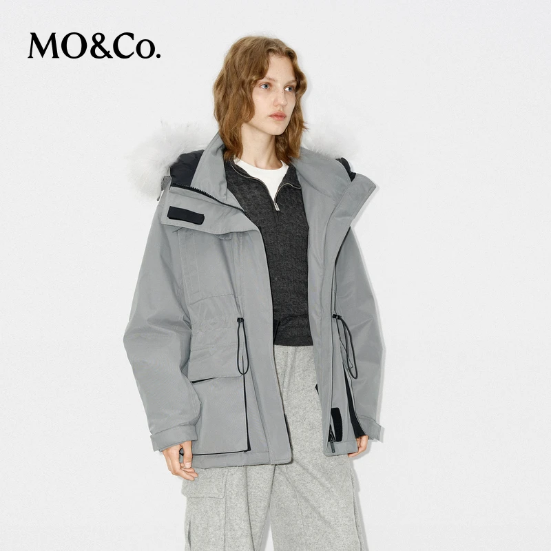 MOCO羽绒服冬【升温里衬】装卸毛领连帽外套MBD4EIN012