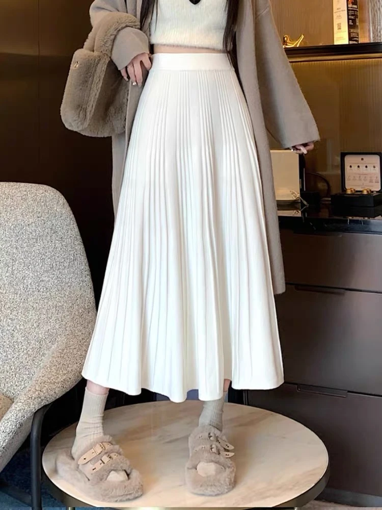 【A851-A900】2024秋冬新款针织半身裙显瘦百搭A字版大码