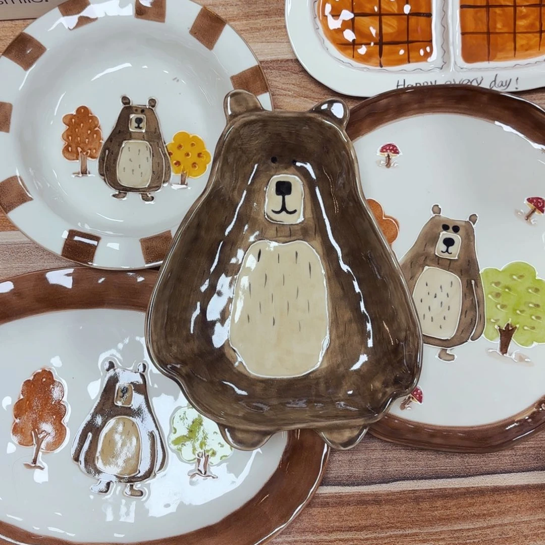 白瓷 小熊四件套套装