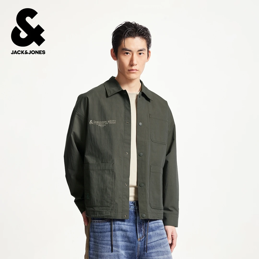 杰克琼斯秋男士夹克外套潮流时尚百搭宽松翻领上衣男装欧若智性风