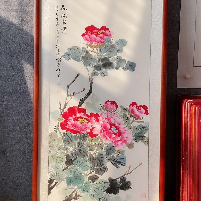 【闪购商品】国画书画作品带框125×65厘米