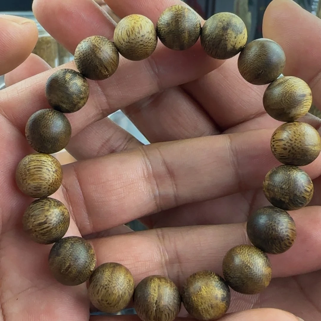 沉香手串卡1.2圆珠单圈