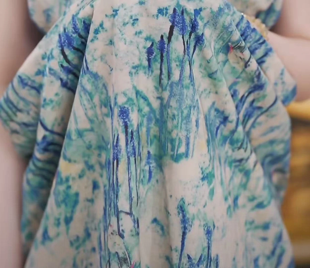 （送腰封）杭州原版正品2025年夏季新款气质优雅蓝调绮梦连衣裙女