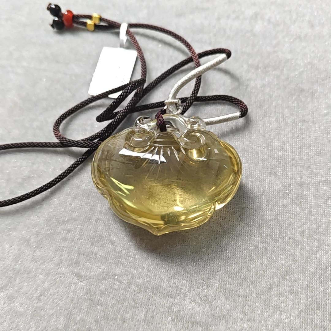 【晶雅颂】高品黄水晶如意吊坠  多样性发一件 1348CK