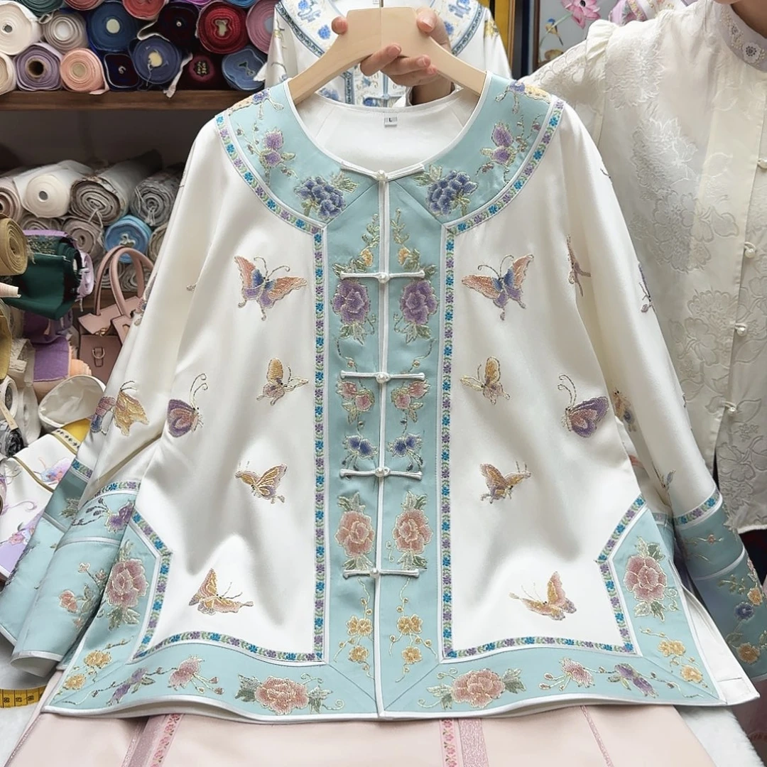 苏绣太太服18.胸围110.衣长65