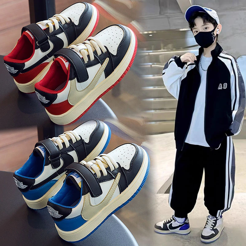 大黄蜂儿童鞋子2025春秋新款倒勾男童运动鞋中大童aj板鞋女童潮