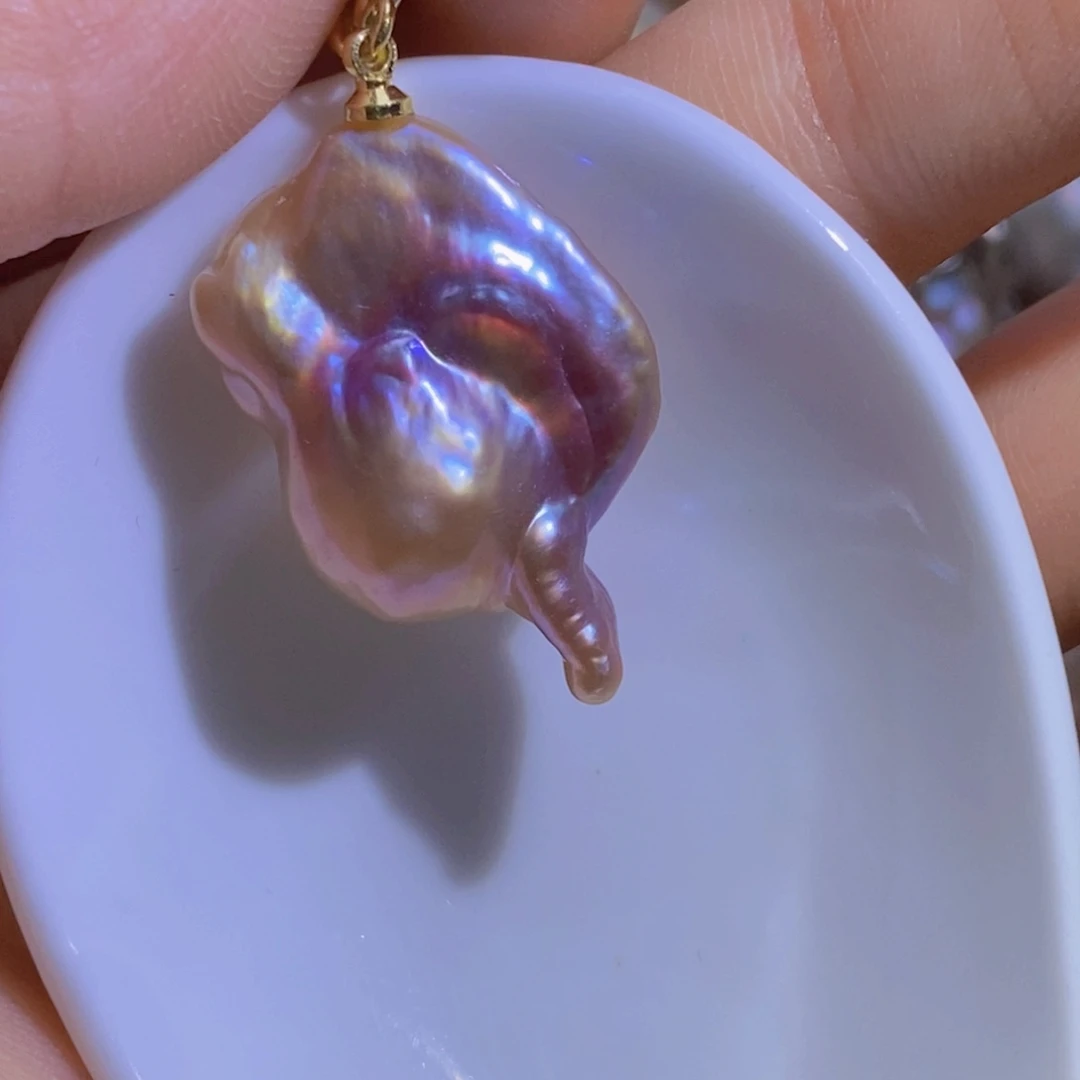 银S925镶嵌淡水珍珠微瑕