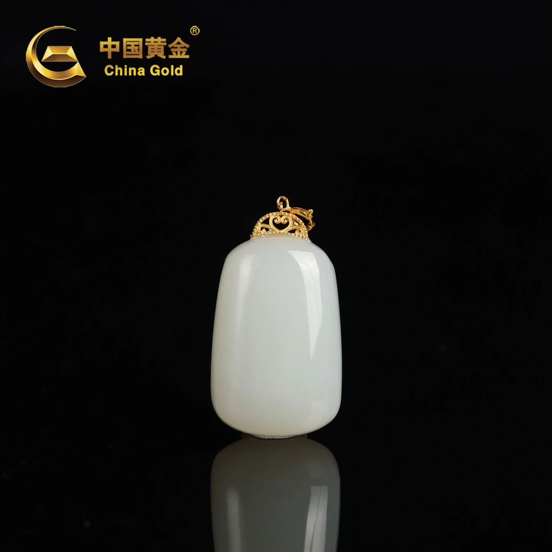 【中国黄金】芸遇 | 和田玉*吊坠*18k金镶嵌-D4254-Y