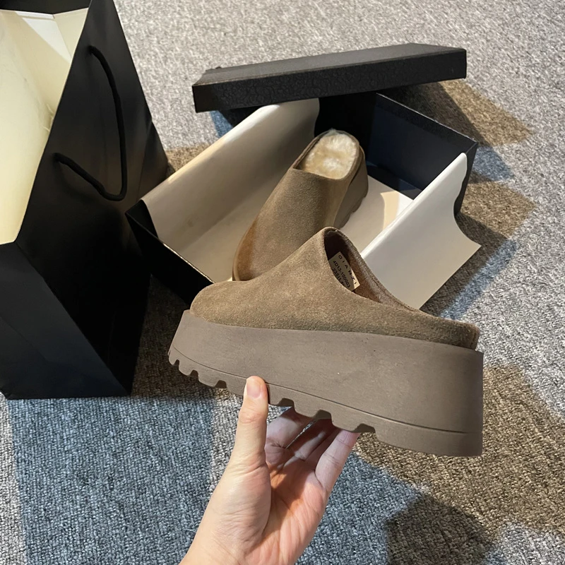 《A32》断码特价4D13-100003勃肯鞋新款秋厚底增高一脚蹬包头半拖