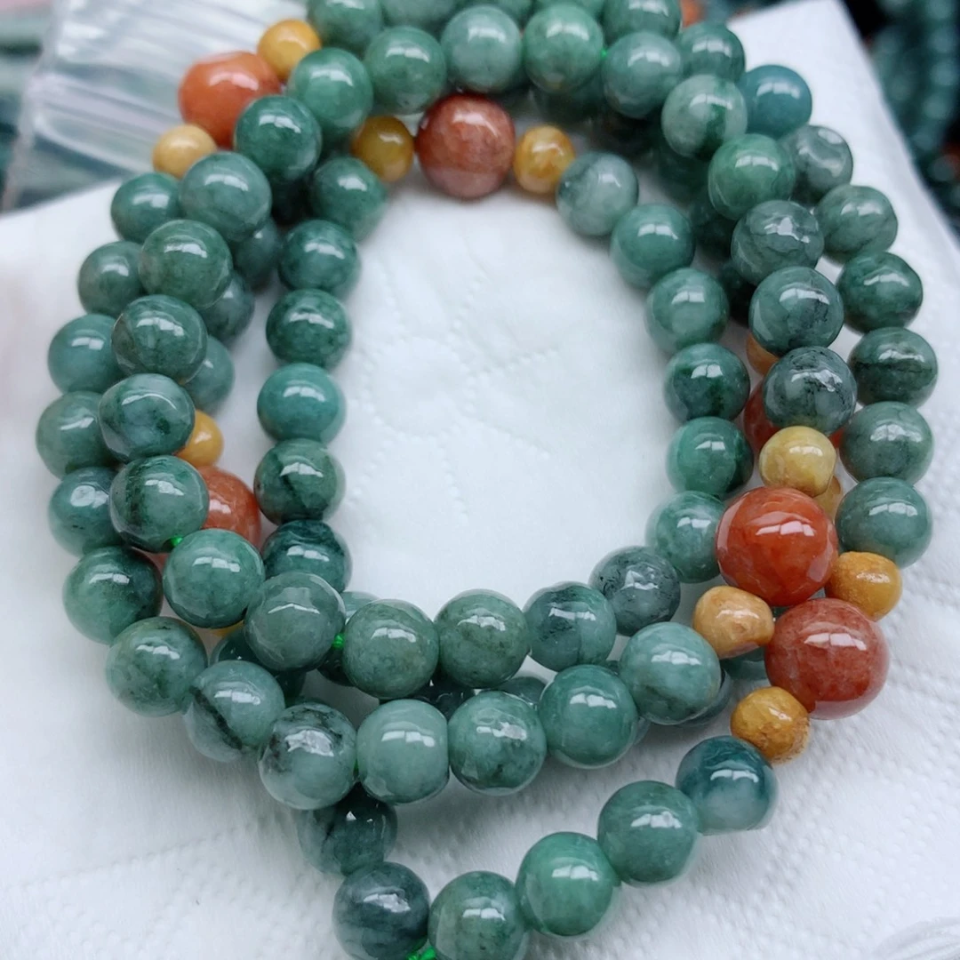 翡翠未镶嵌项链珠批发